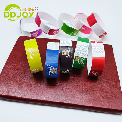 Pulseira de papel impermeável personalizada para eventos e identificação