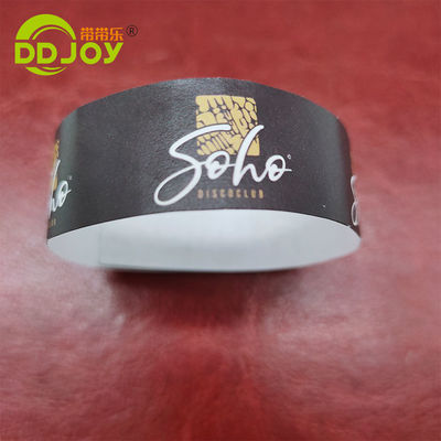 Pulseira de papel impermeável personalizada para eventos e identificação