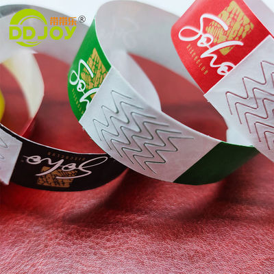 Pulseira de papel impermeável personalizada para eventos e identificação