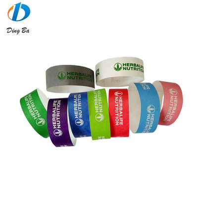 Destino Eventos e festivais de usuários finais Pulseiras Tyvek personalizadas para parque/clube/festa