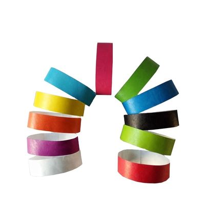 1 polegada Bracelete de cores sólidas simples para eventos de férias personalizado Papel DuPont colorido