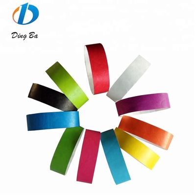 1 polegada Bracelete de cores sólidas simples para eventos de férias personalizado Papel DuPont colorido
