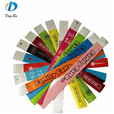 1 polegada Bracelete de cores sólidas simples para eventos de férias personalizado Papel DuPont colorido