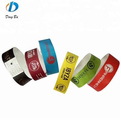 1 polegada Bracelete de cores sólidas simples para eventos de férias personalizado Papel DuPont colorido