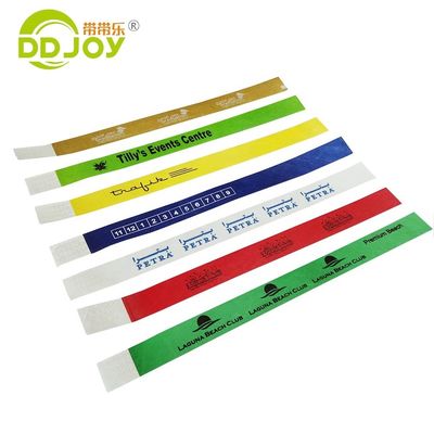 250*19mm Tyvek pulseiras de papel estilo clássico para eventos / playground / festival uma vez