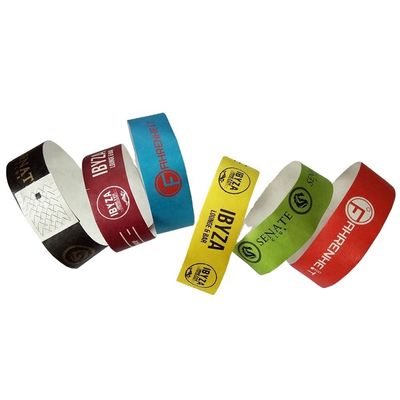 Pulseiras de papel Tyvek à prova d'água com material resistente a rasgos e durável