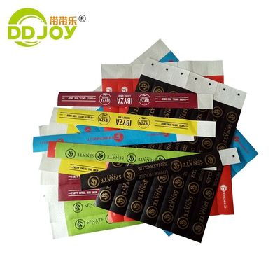Pulseiras de papel Tyvek à prova d'água com material resistente a rasgos e durável