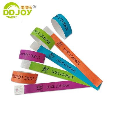 Pulseiras de papel Tyvek à prova d'água com material resistente a rasgos e durável