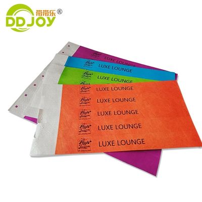 Popular Tyvek Pulseira Logotipo personalizado Pulseira de papel descartável
