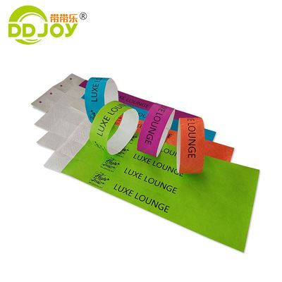 Popular Tyvek Pulseira Logotipo personalizado Pulseira de papel descartável