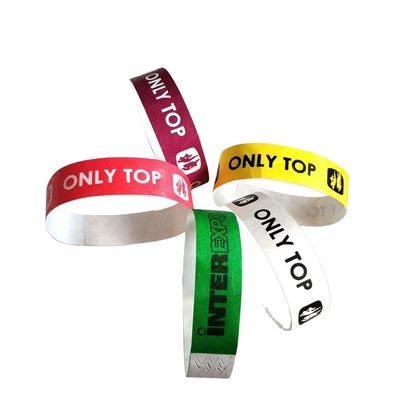 Event Party fornece pulseiras de papel Tyvek personalizadas com técnicas de impressão digital